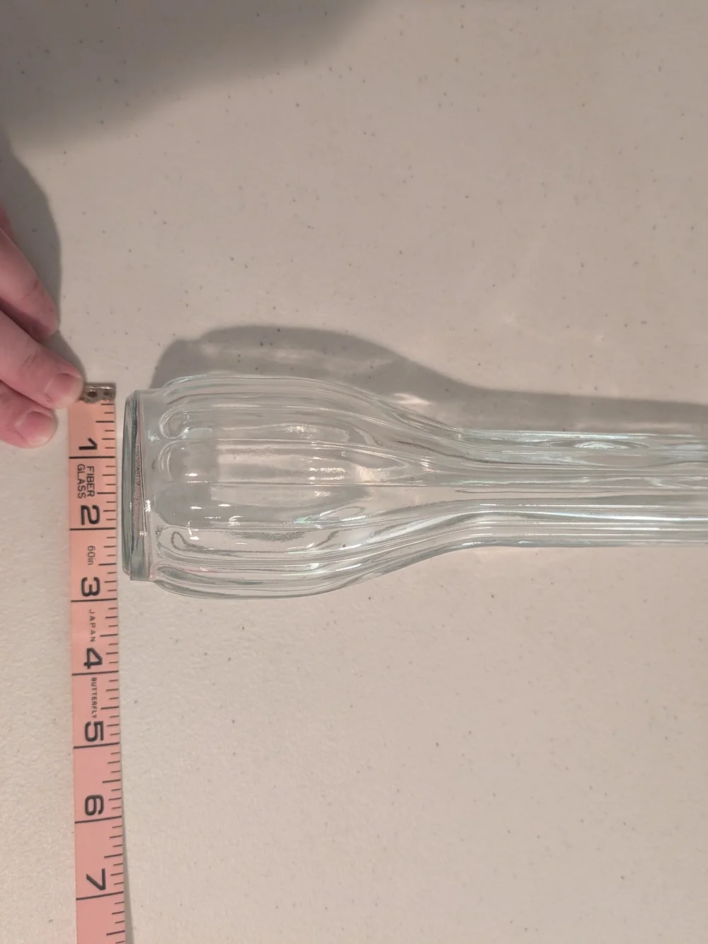 Clear Glass Bud Vase - Elegant Ribbed Design